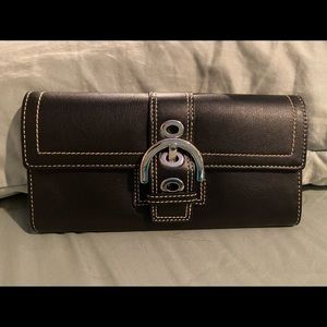 NWt Coach Soho Black Leather Slim Wallet
